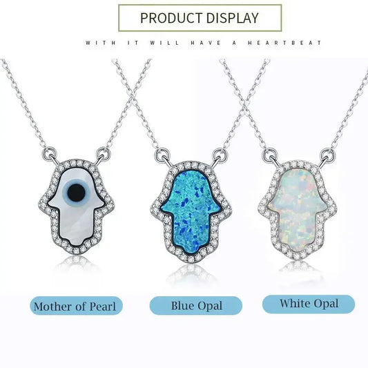 Opal Hamsa Hand in 925