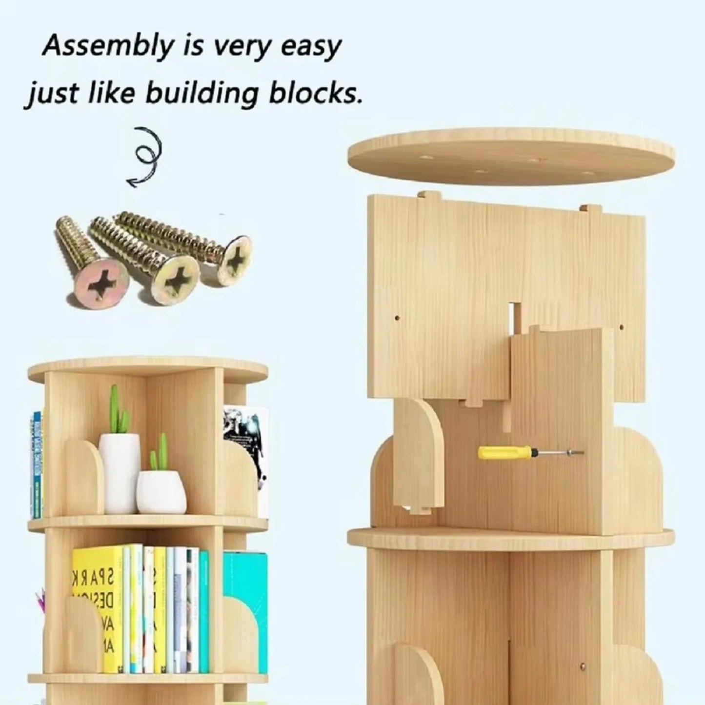 2 Tier Rotating Bookshelf with Legs