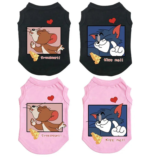 Cartoon Anime Breathable Cotton Pet Tees