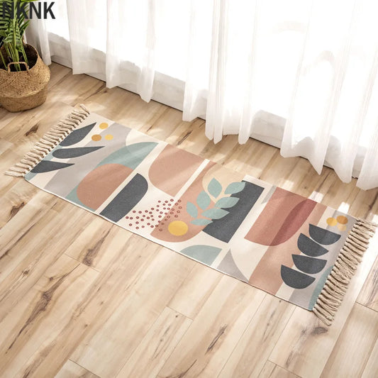 Geometric Cotton Tassel Throw Rugs