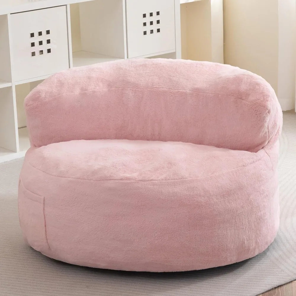 Giant Pink Bean Bag Sofa Chair with Pocket