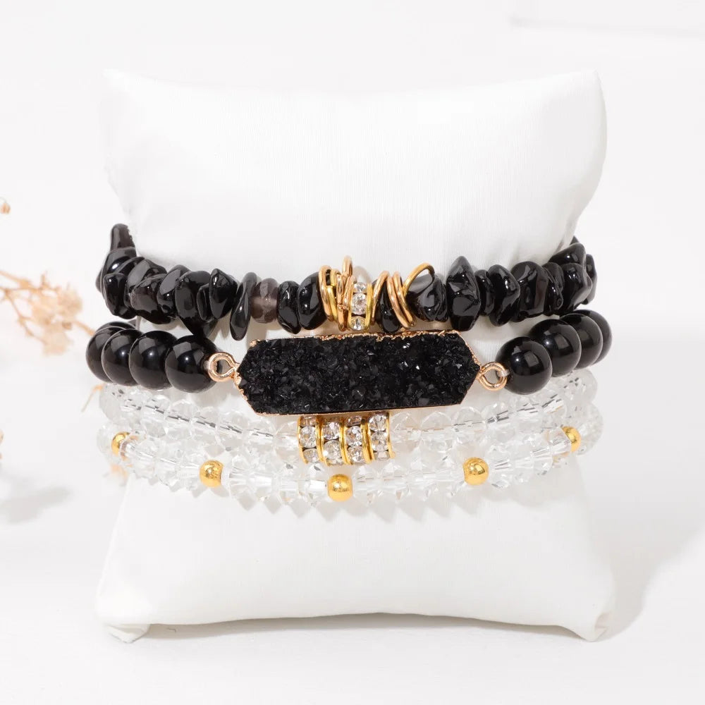 Assorted 4Pcs Natural Stone Beaded Bracelet Sets