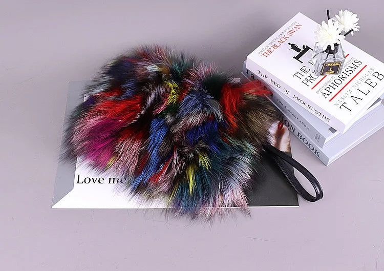 Fox Fur Adjustable Cross Body Bags