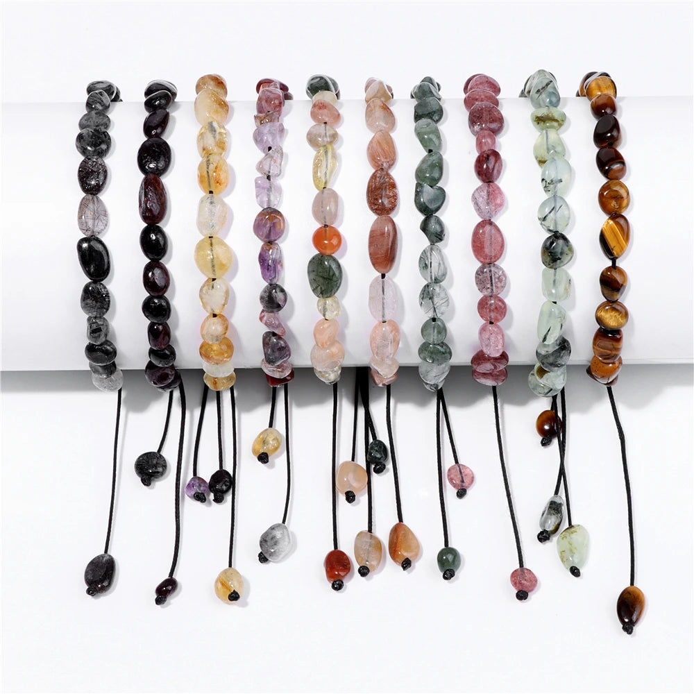 Assorted Natural Stone Irregular Beads Bracelets