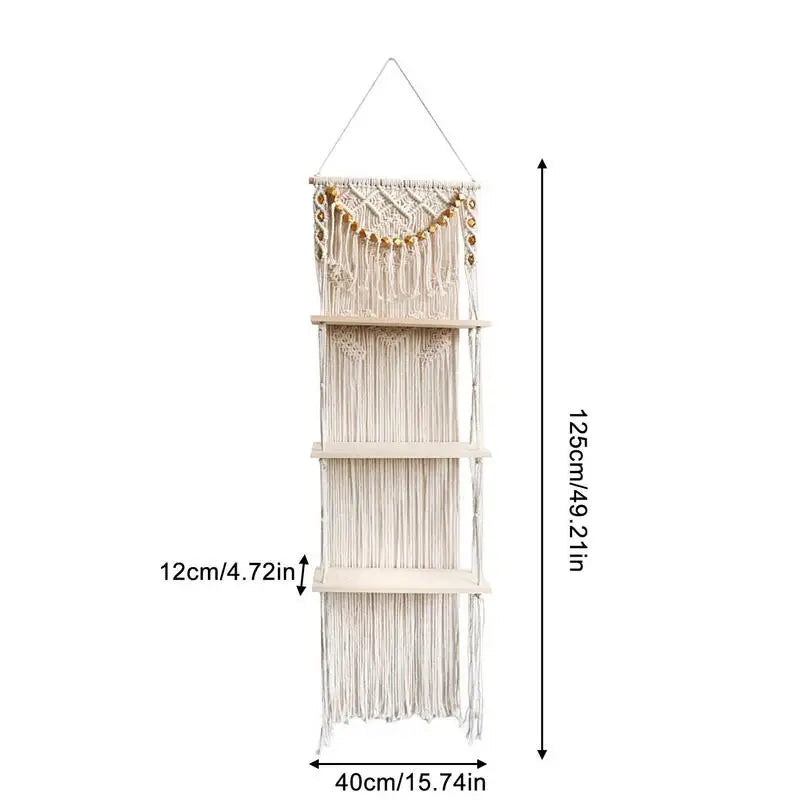 Estantería de pared bohemia de 3 niveles