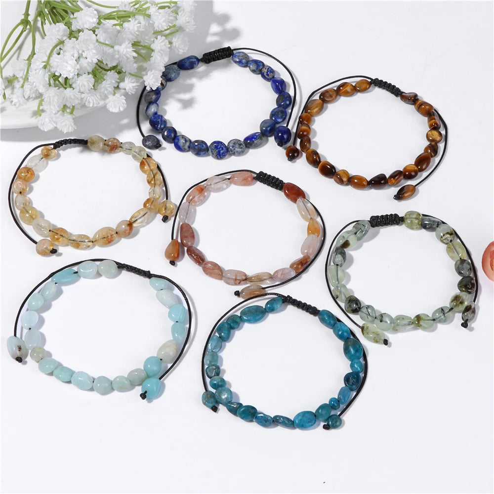 Assorted Natural Stone Irregular Beads Bracelets