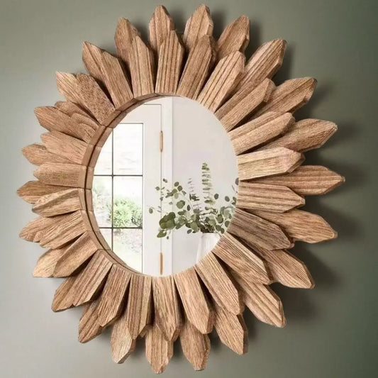 12" Sunflower Wooden Mirror