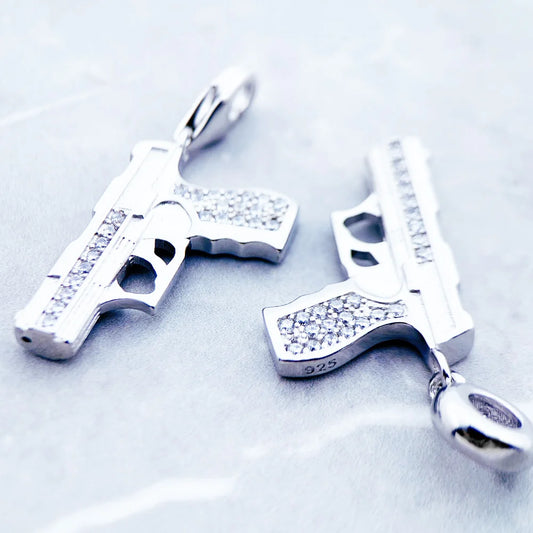 Pistol Charm in Sterling Silver