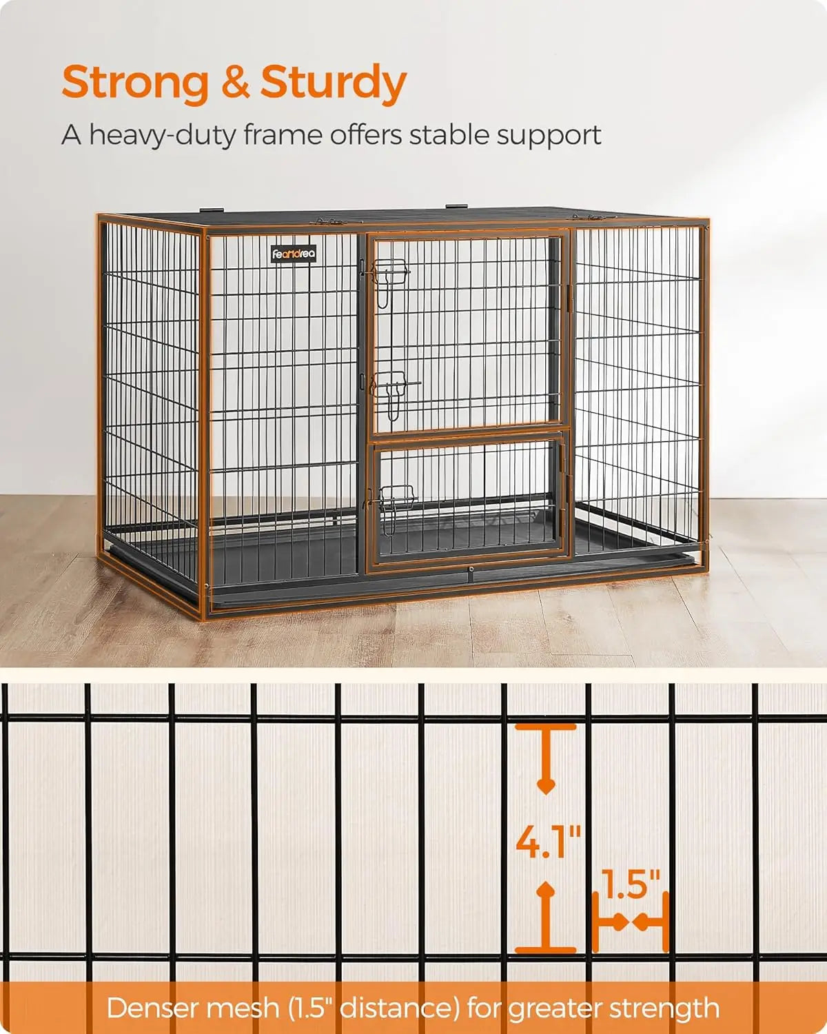 Heavy-Duty Dog Crate for Large Dogs