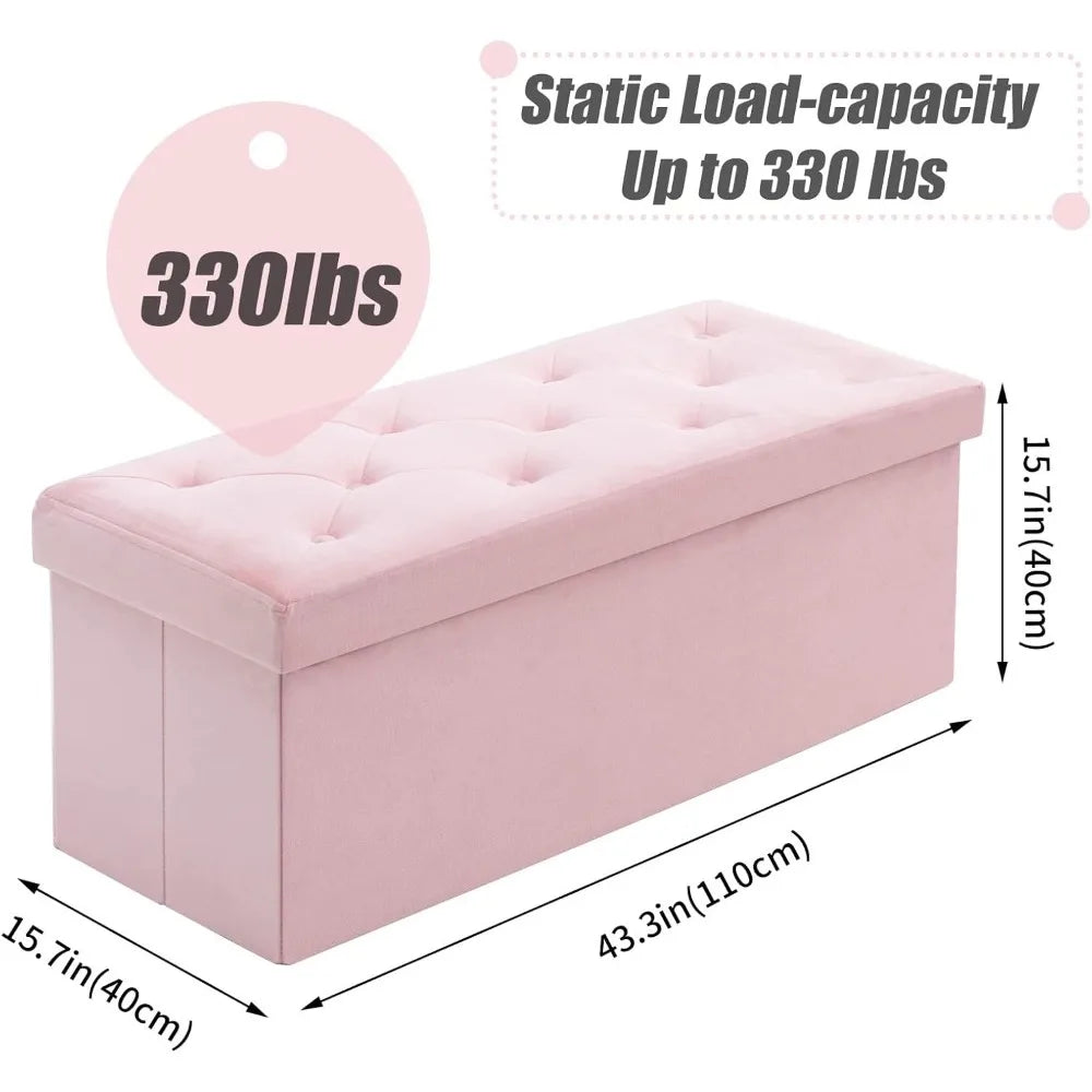 43'' folding storage ottoman