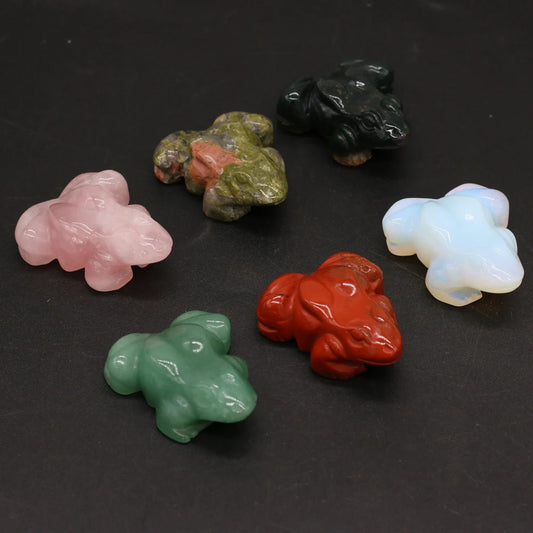 Natural Carved Frog Stones