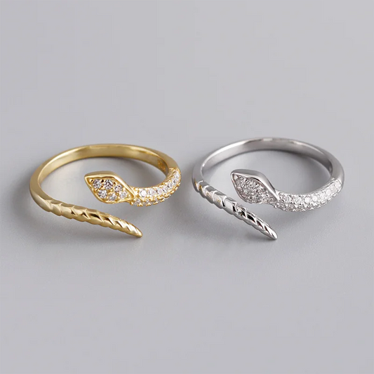 White Zircon Snake Rings