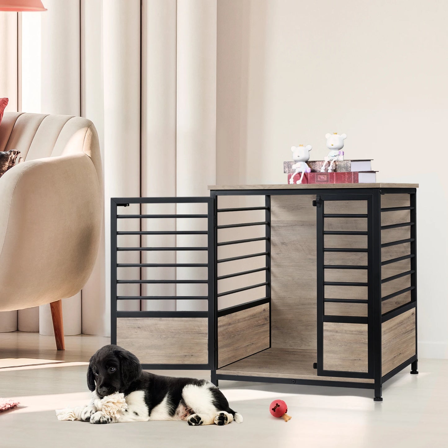 Small Heavy Duty Dog Cage Side End Table