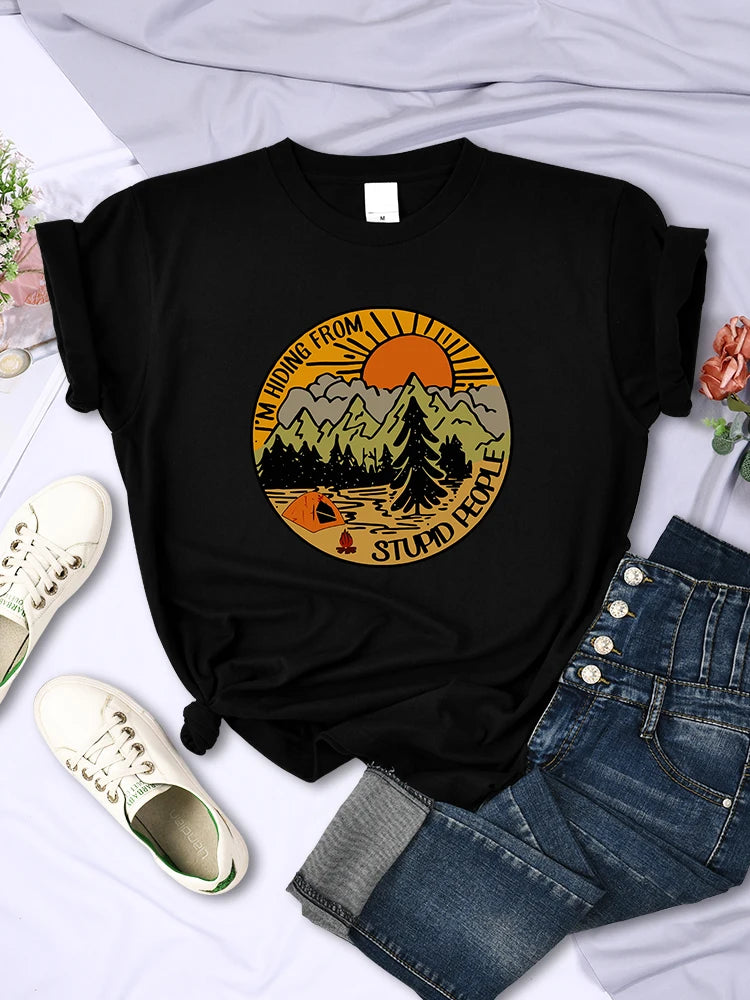 I'M Hiding From Stupid People Camping T-Shirt