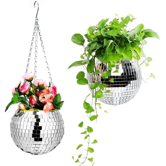 Disco Ball Flower Planter Pots