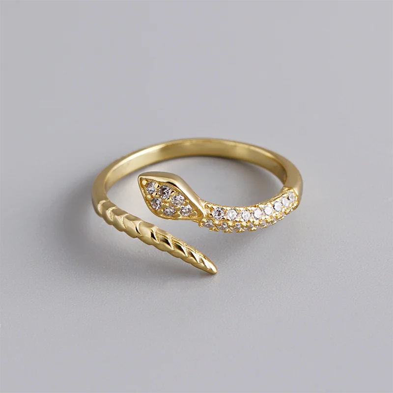 White Zircon Snake Rings