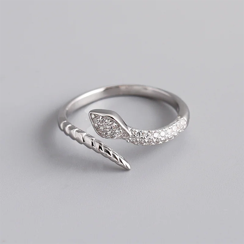 White Zircon Snake Rings