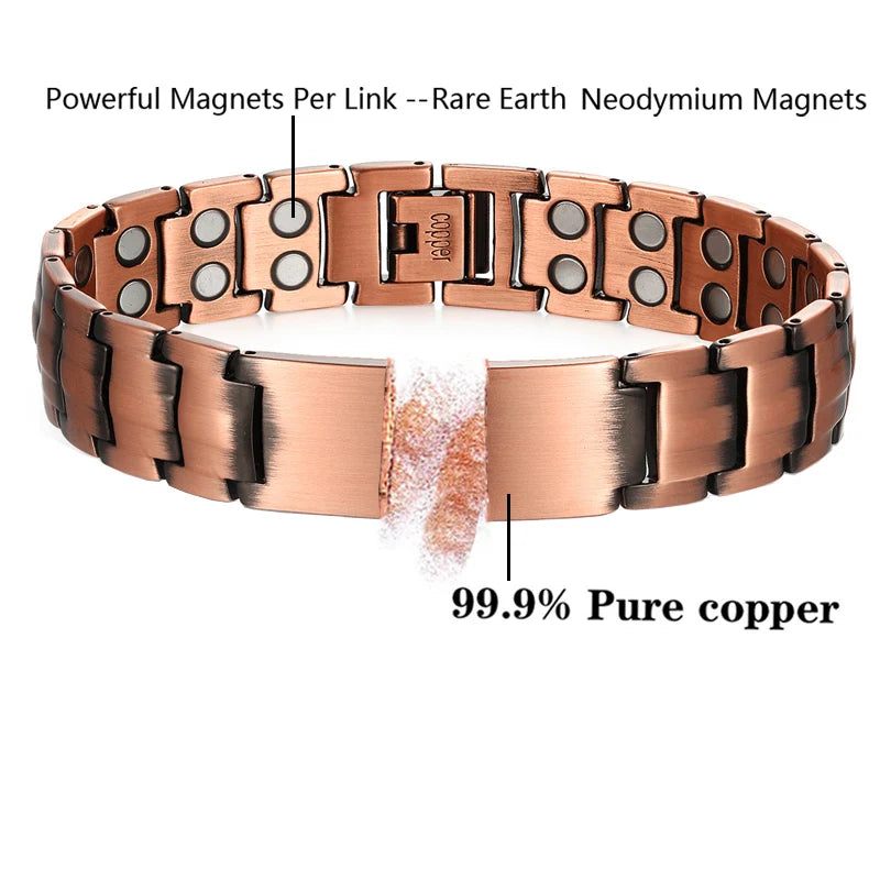 Elegant Mens Copper Magnetic Bracelets