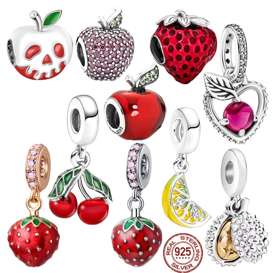 Apple Lemon Durian Strawberry Pineapple Dangle Charms