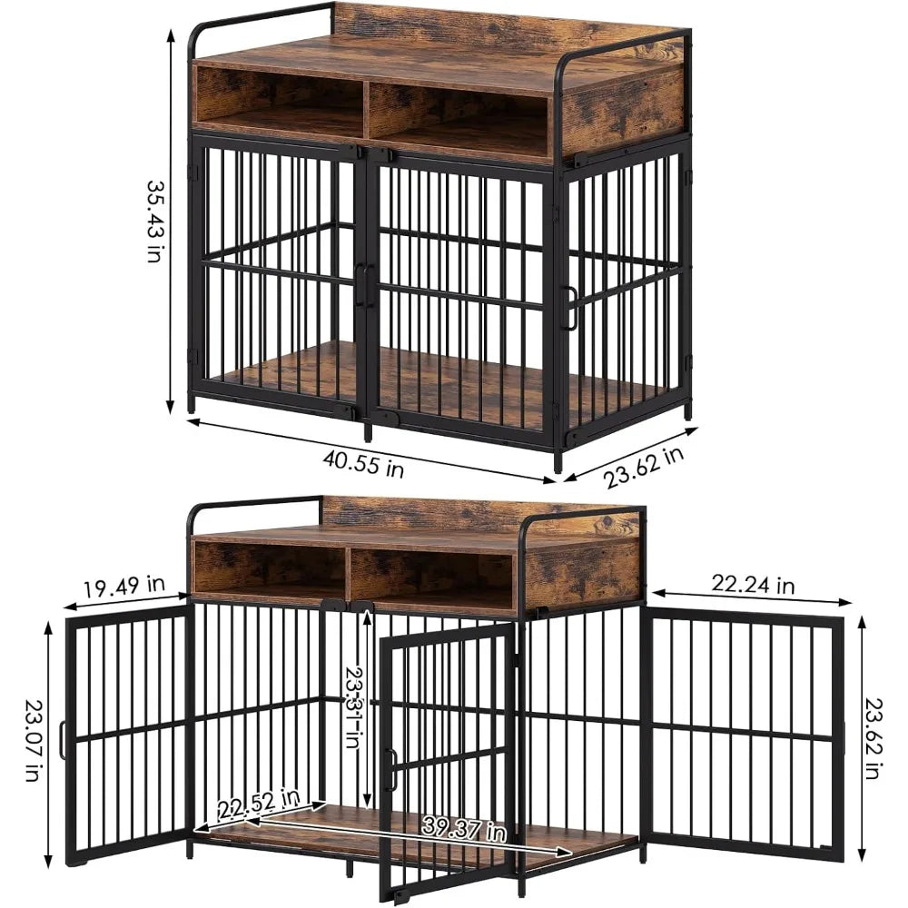 Large Dog Kennel Table with Storage