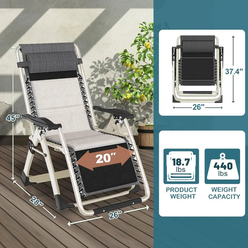 Zero Gravity Folding Adjustable Reclining Patio Chair