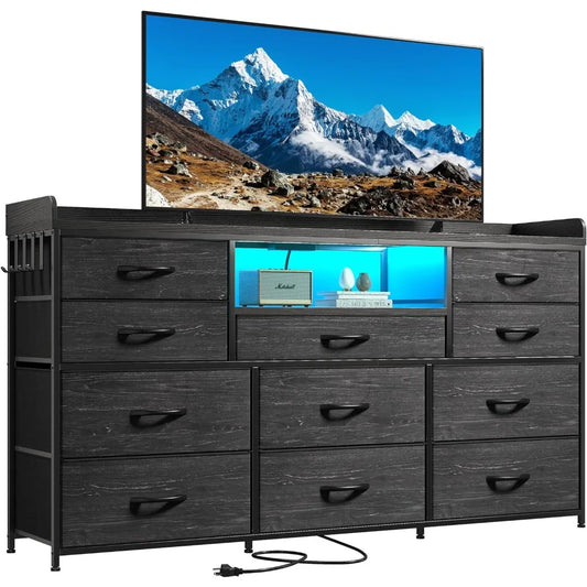 Dresser TV Stand with 11 Drawers for up to 60"