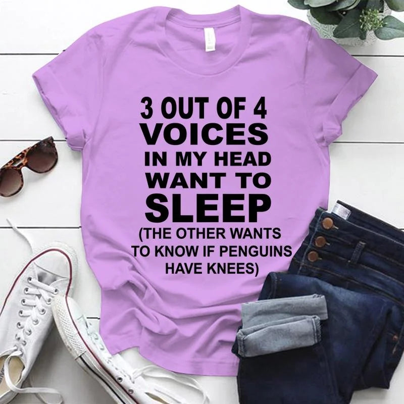 Hot 3 Out Of 4 Voices In My Head Want To Sleep T-Shirt