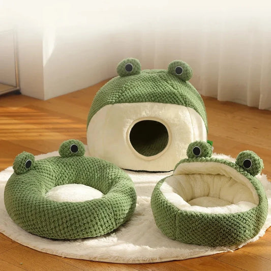 Cartoon Frog Deep Sleep Breathable Pet Beds