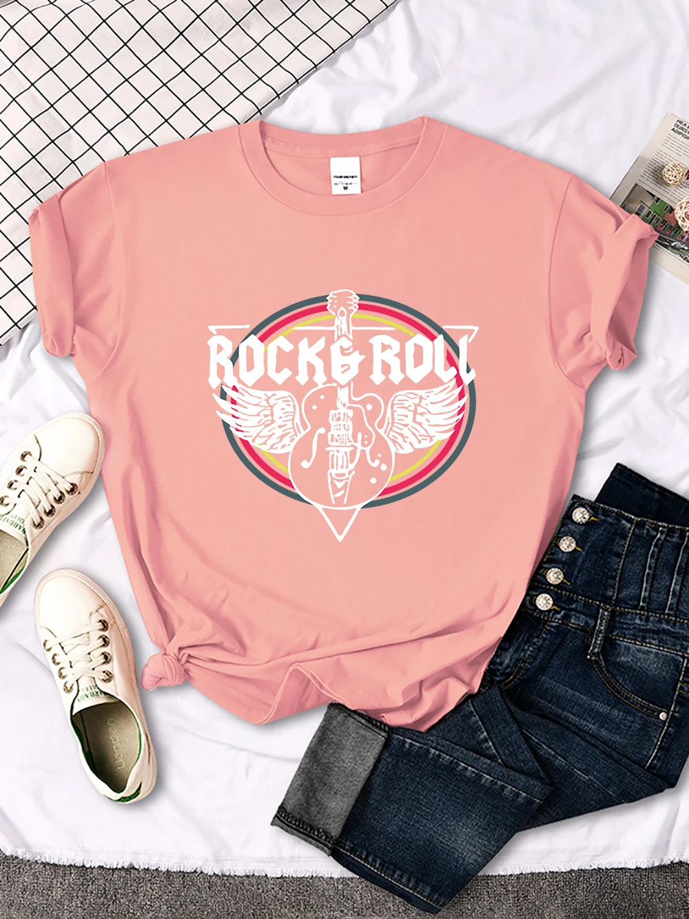 Rock Roll Electric Guitar Printed T-Shirt