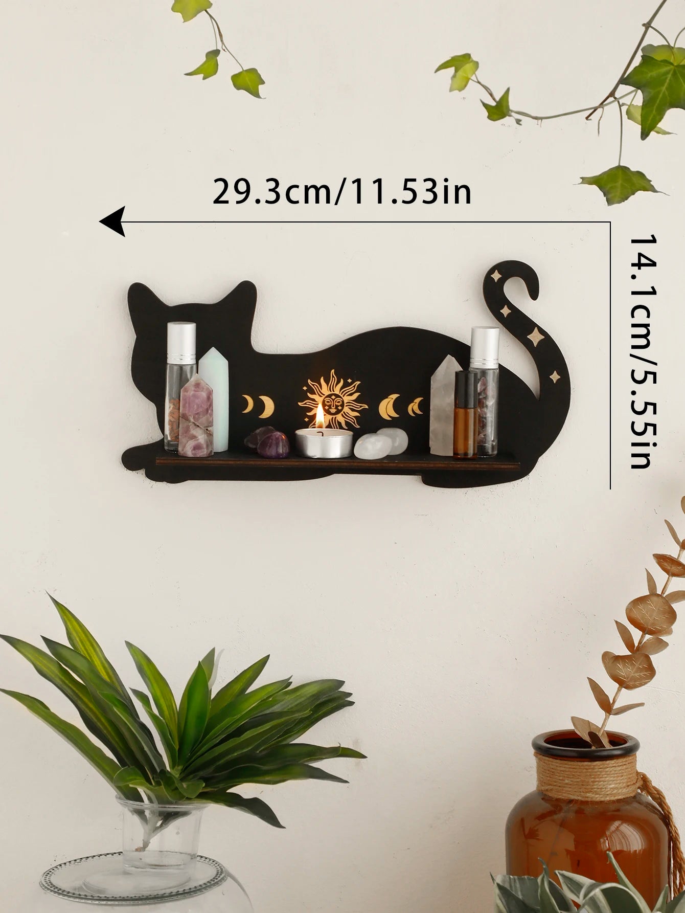 Assorted Black Cat Wooden Crystal Displays