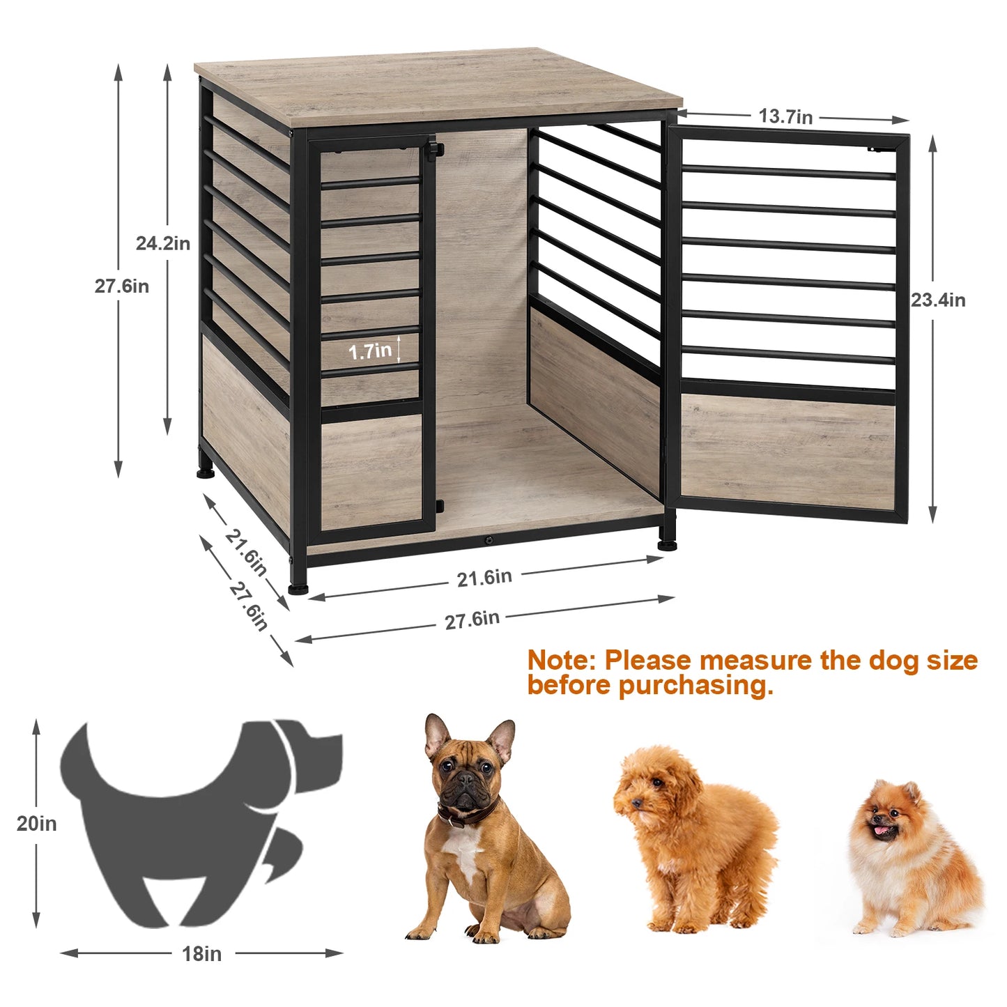 Small Heavy Duty Dog Cage Side End Table