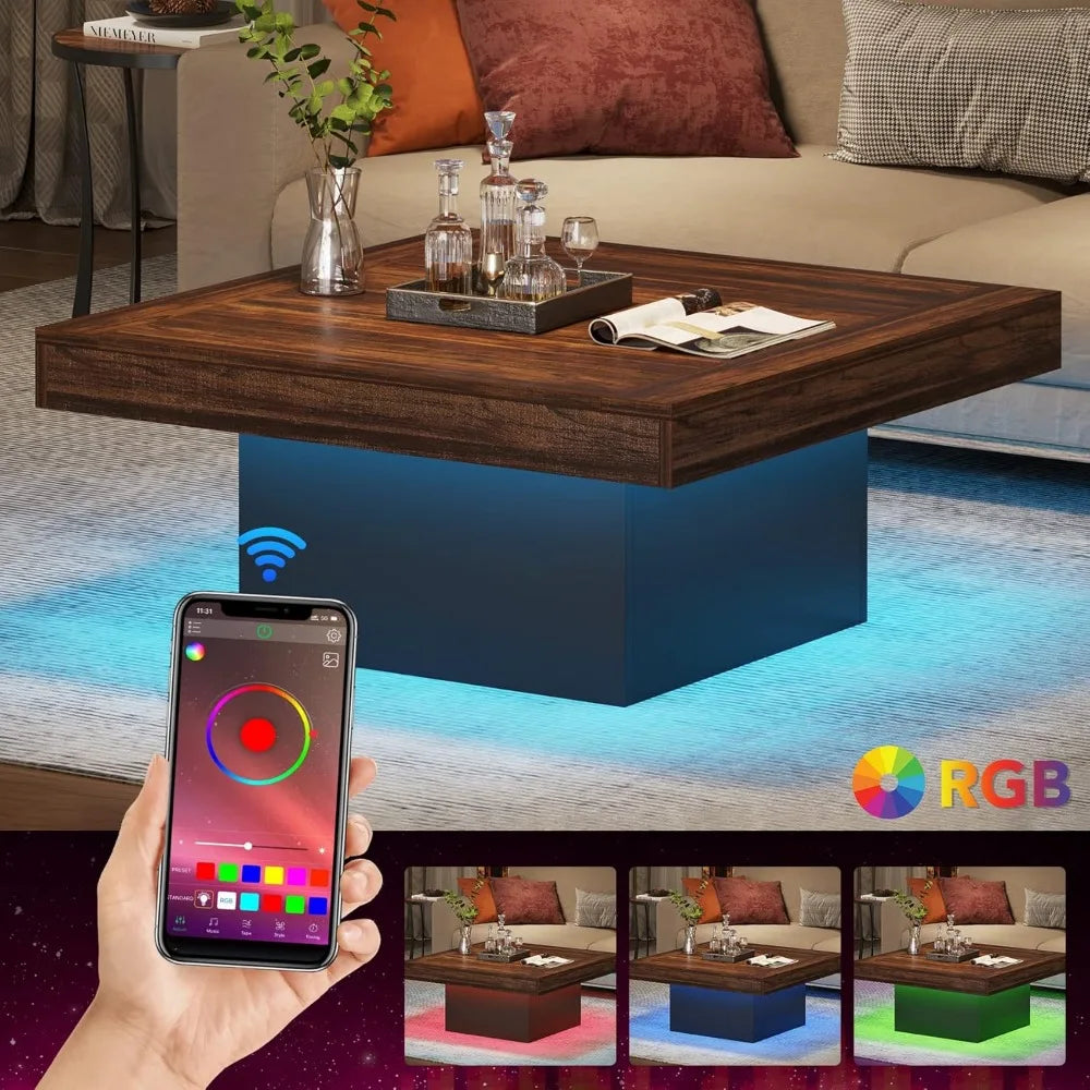 Square LED Coffee Table