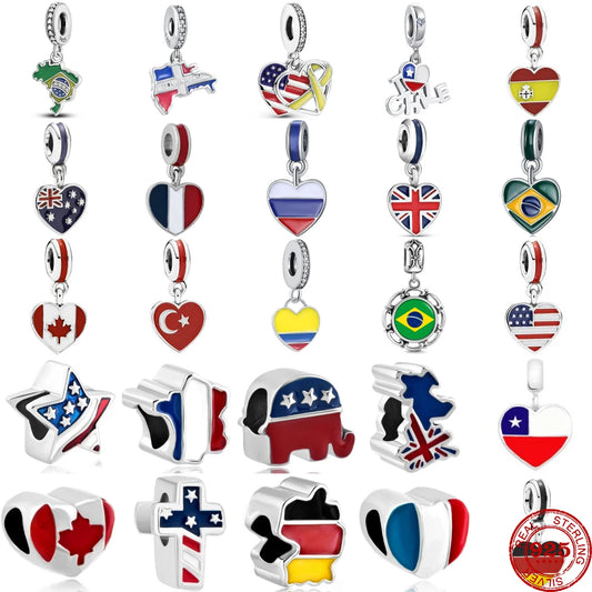 Assorted Flag Pendant Charms