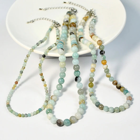 Natural Amazonite Beaded Necklaces