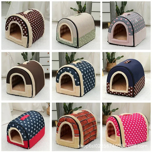 Enclosed Warm Plush Sleeping Nest Baskets with Removable Cushions