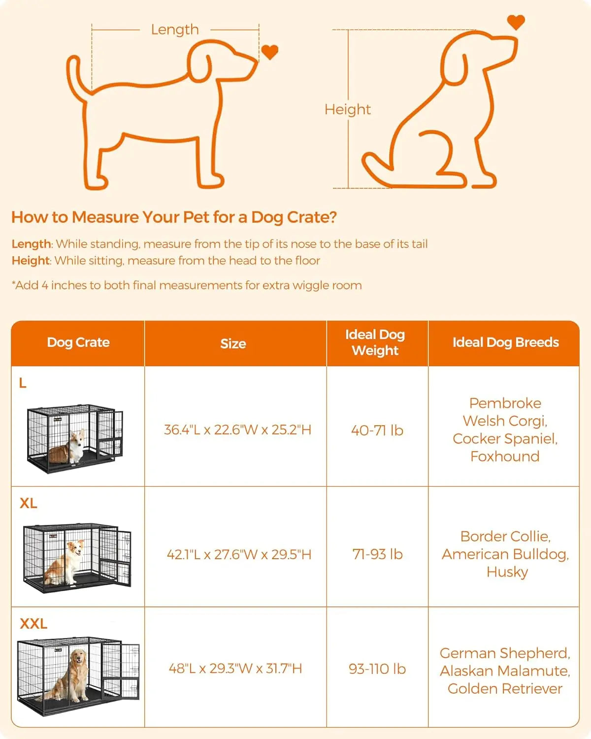 Heavy-Duty Dog Crate for Large Dogs