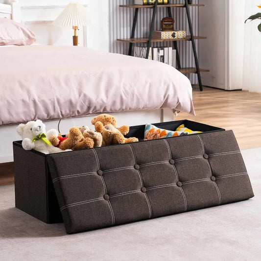 43 Inches Folding Storage Ottoman Bench