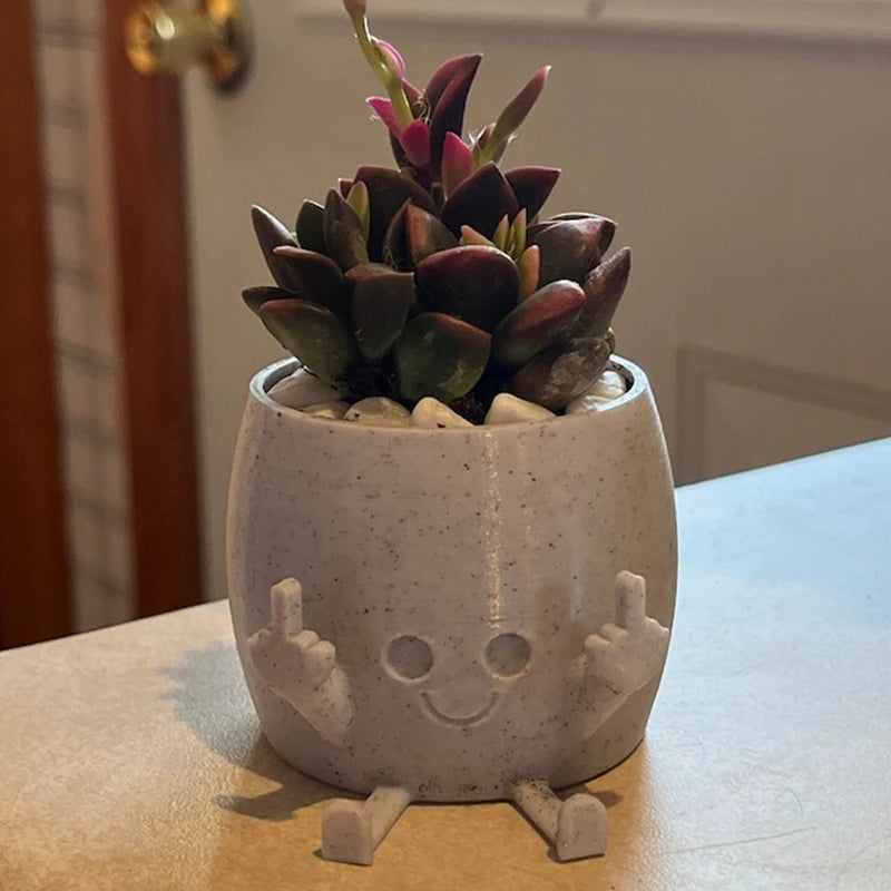 Cute Middle Finger Happy Planter