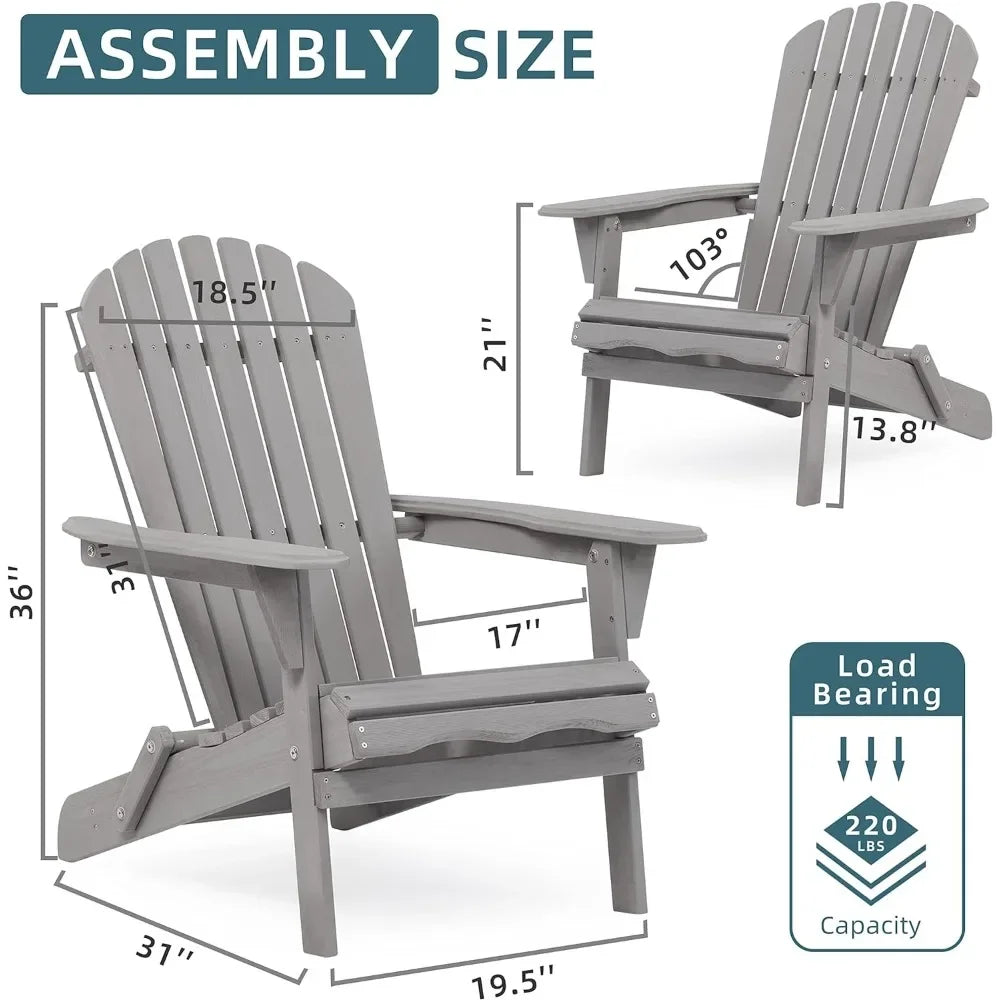 All-Weather Resistant Wooden Adirondack Chairs