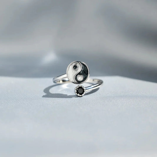 Yin Yang Adjustable Open Ring