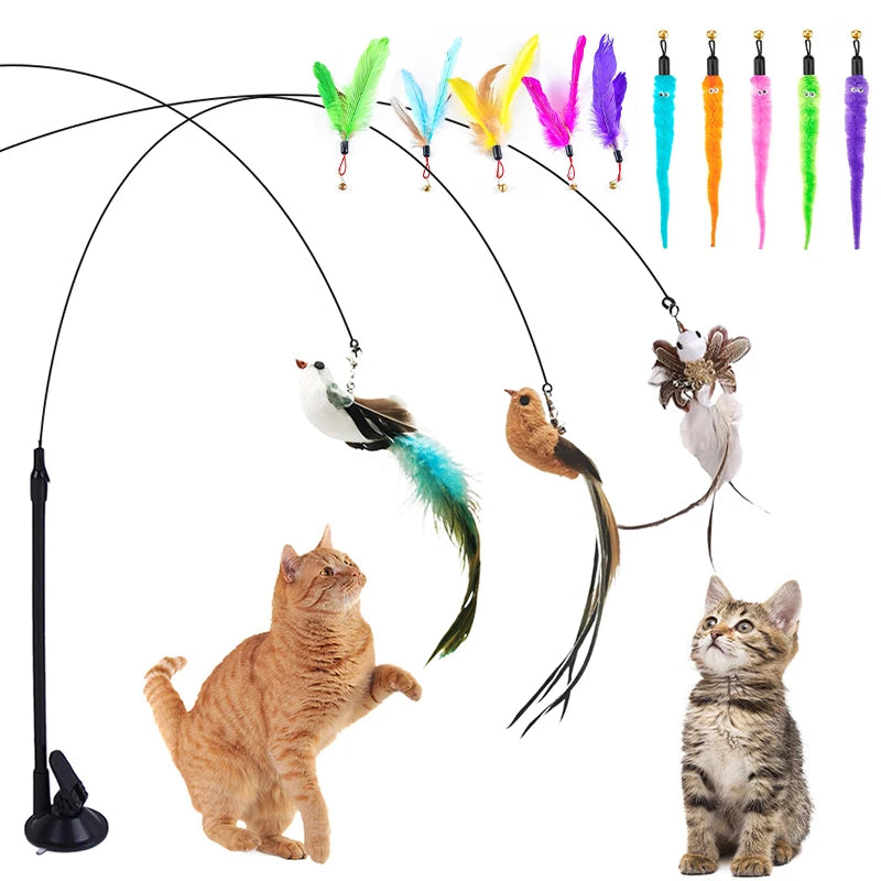 Hands Free Cat Stick Toys