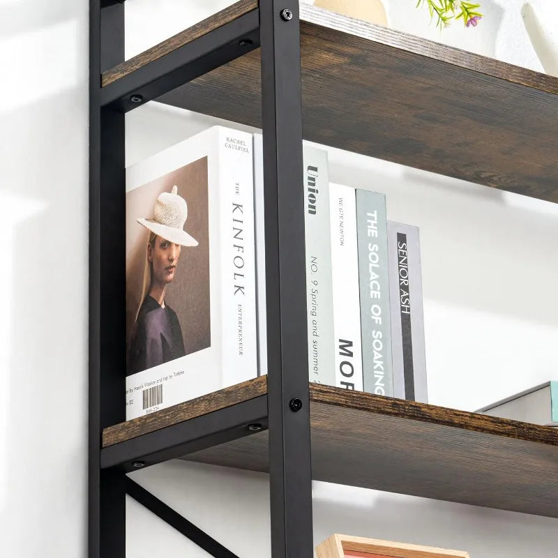 Rustic Industrial Style Book Shelf Display