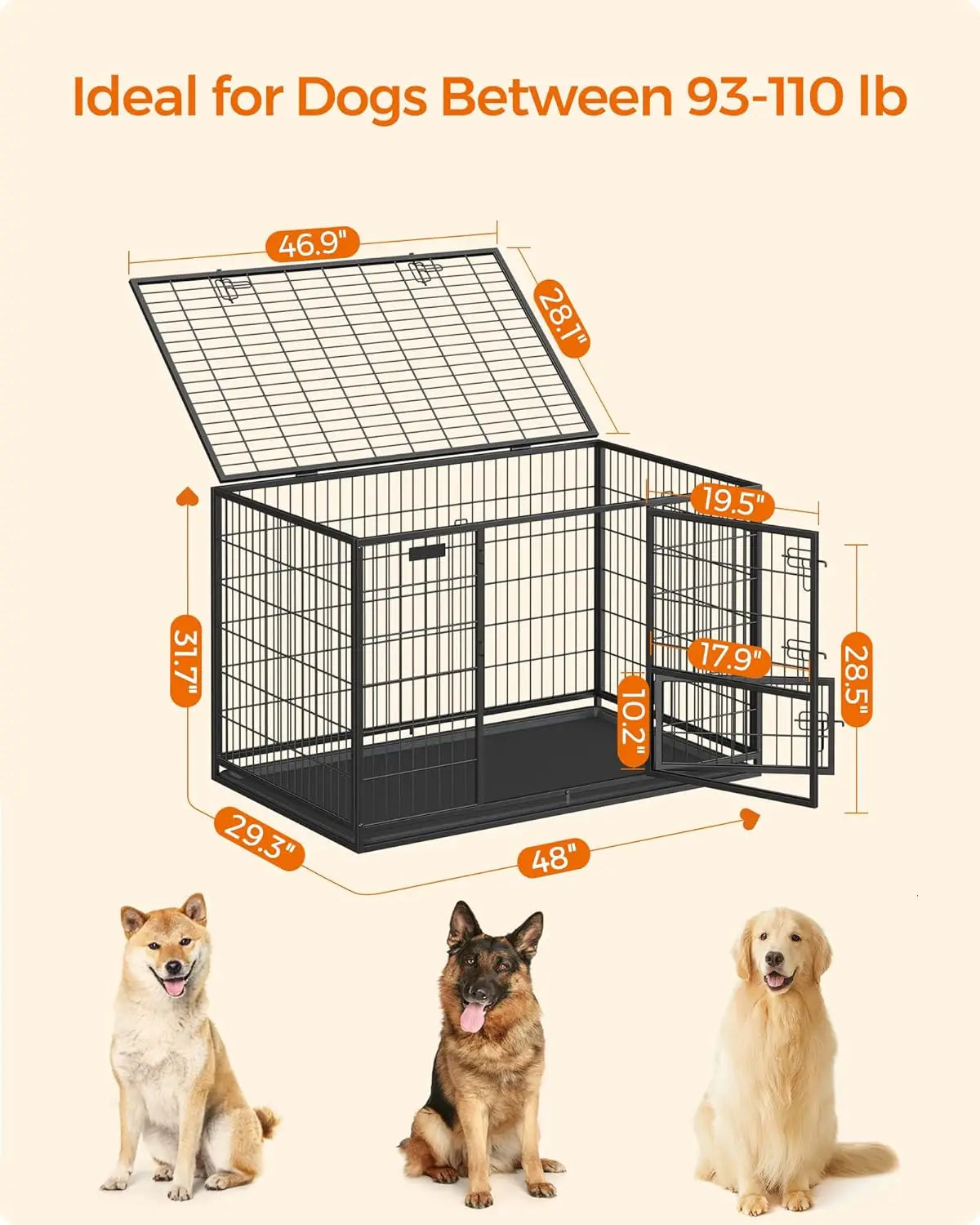 Heavy-Duty Dog Crate for Large Dogs