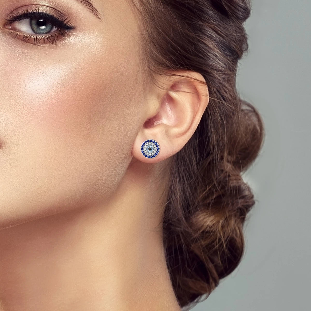 Evil Eye Zircon Stud Ear Rings