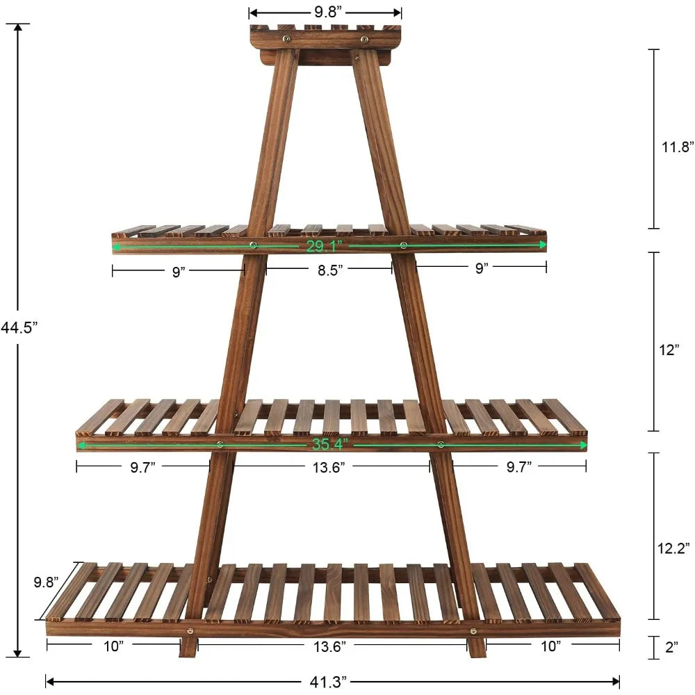 4 Tier Wooden Plant Stand