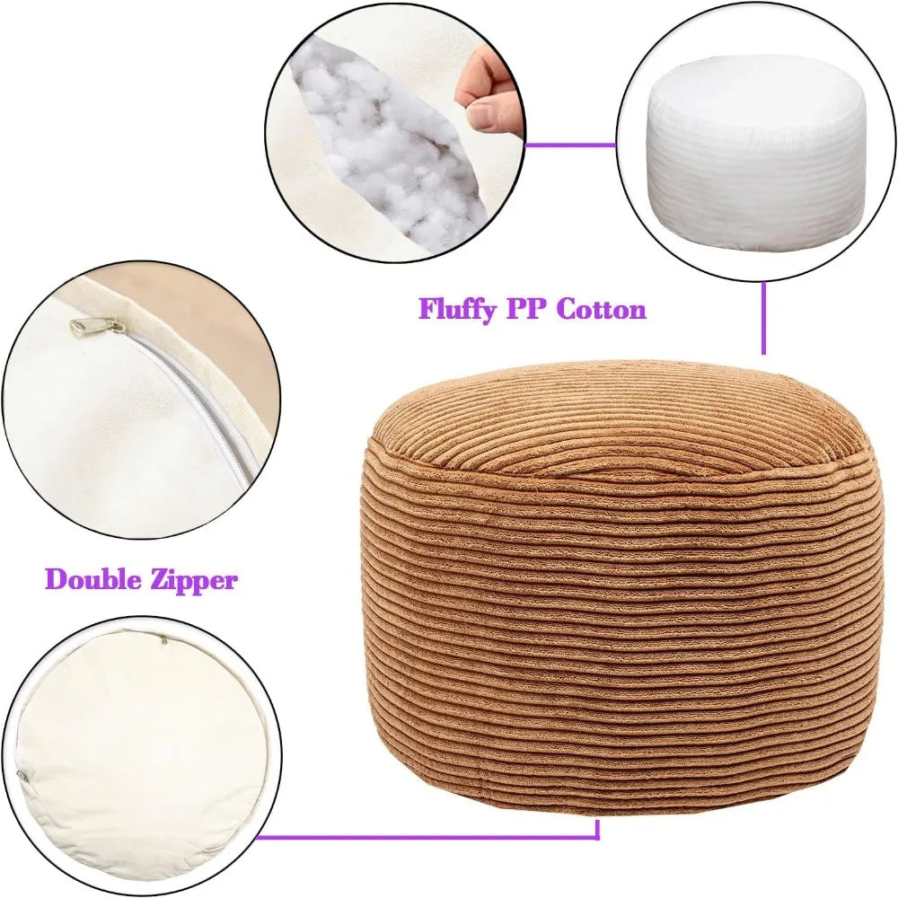 Pouf Ottoman Stuffed with PP Cotton Pouf Filler