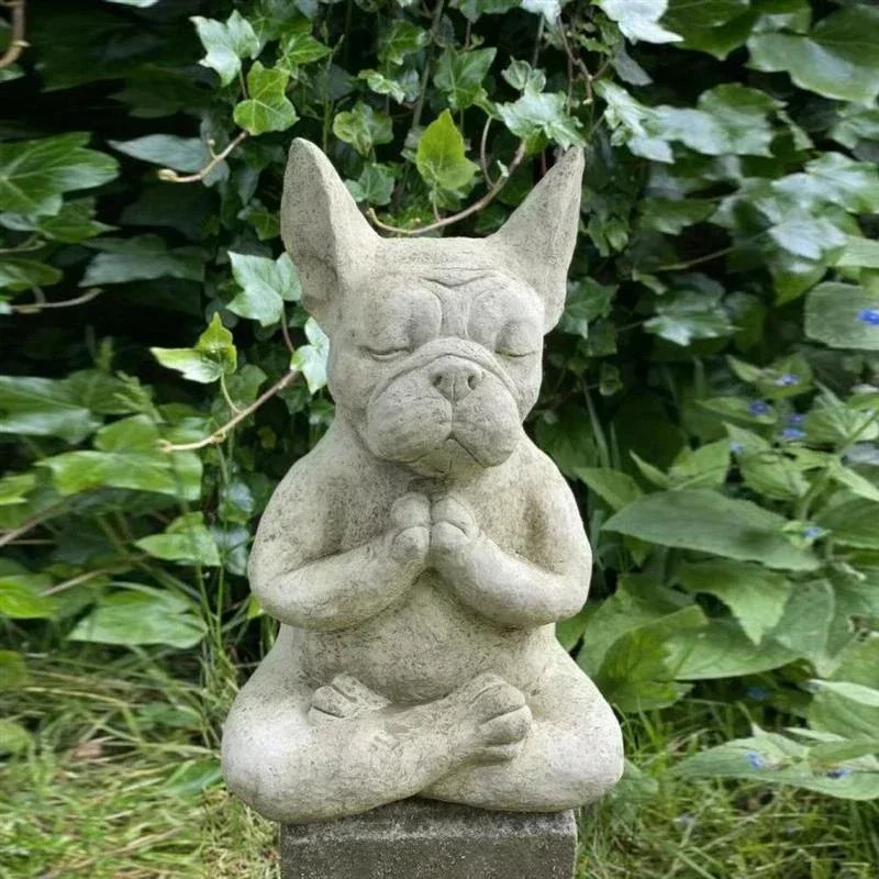 Meditation Dog Resin Statue