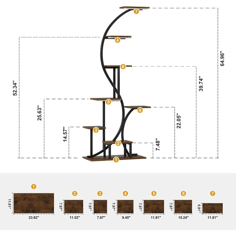 8 Tier Plant Stand with Grow Light