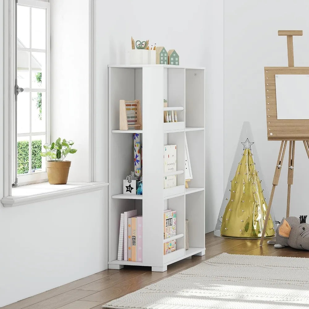 Wooden Kids Bookcase with 6 Cube Storage