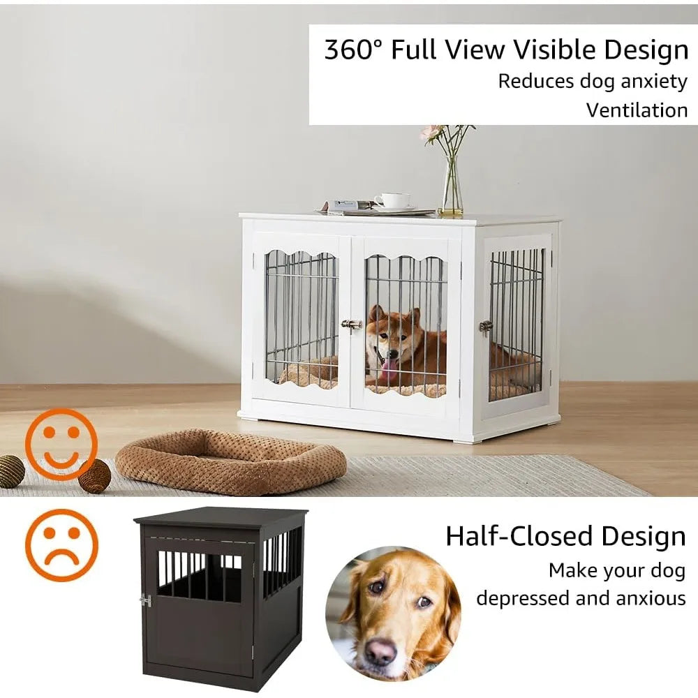 Furniture Style White Dog Crate-Small  Dogs